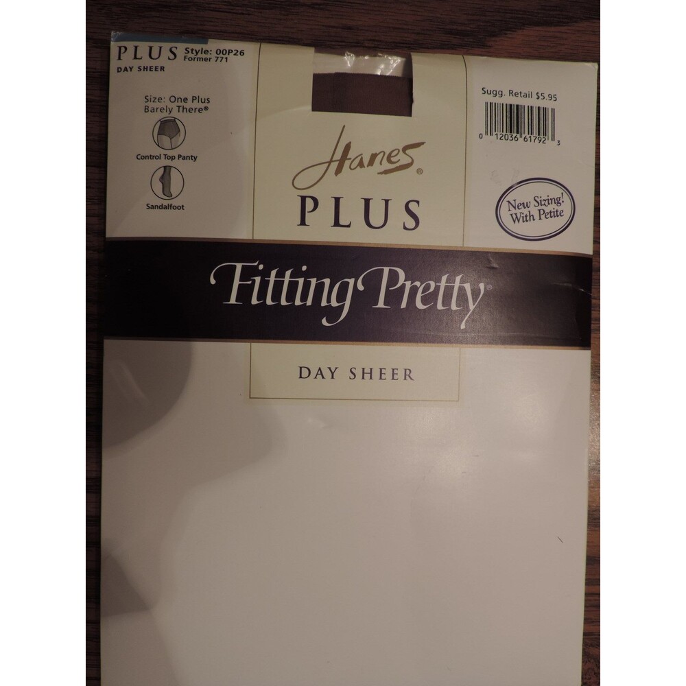 Hanes Plus Fitting Pretty Day Sheer Sz One Plus BARELY THERE Ctrl Top Sandalfoot
